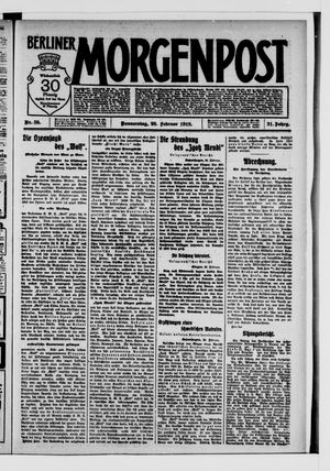 Berliner Morgenpost vom 28.02.1918