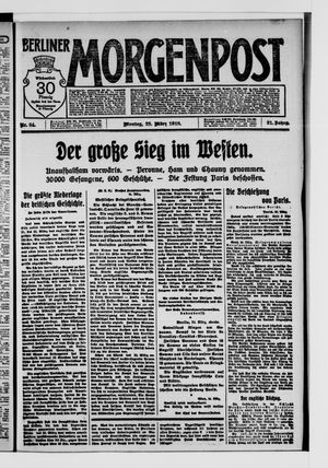 Berliner Morgenpost on Mar 25, 1918