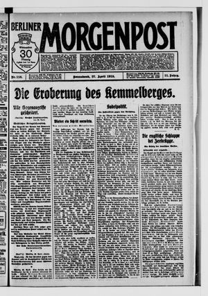 Berliner Morgenpost vom 27.04.1918