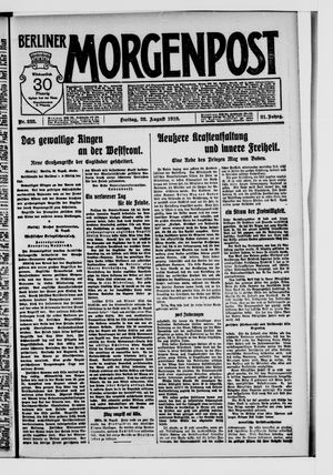 Berliner Morgenpost on Aug 23, 1918