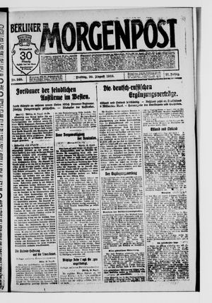 Berliner Morgenpost vom 30.08.1918