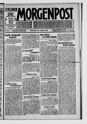 Berliner Morgenpost on Aug 31, 1918