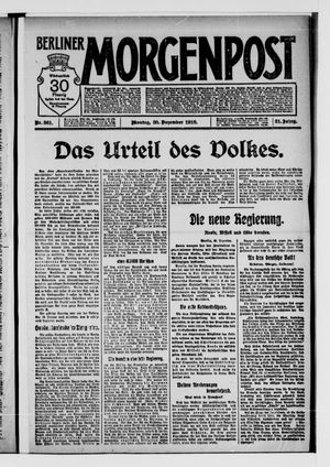 Berliner Morgenpost vom 30.12.1918