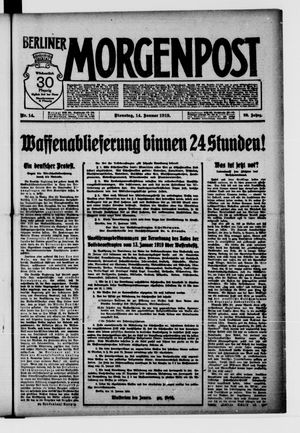 Berliner Morgenpost vom 14.01.1919