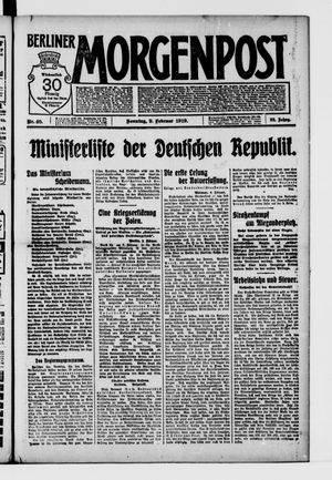 Berliner Morgenpost on Feb 9, 1919
