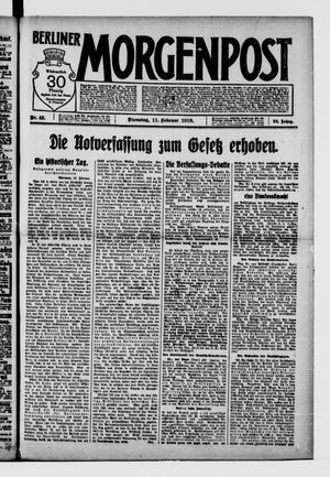 Berliner Morgenpost vom 11.02.1919
