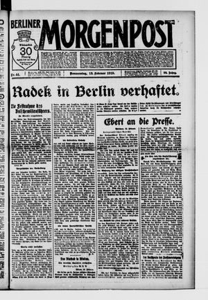 Berliner Morgenpost vom 13.02.1919