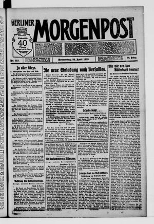 Berliner Morgenpost on Apr 24, 1919