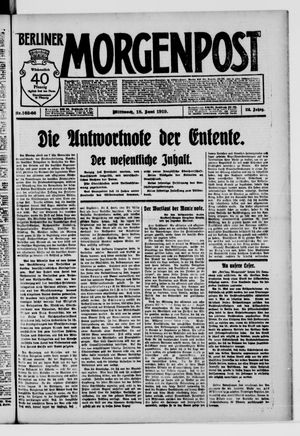 Berliner Morgenpost vom 18.06.1919