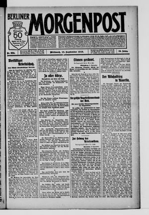 Berliner Morgenpost on Sep 10, 1919