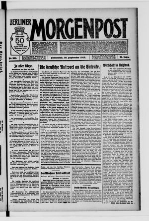 Berliner Morgenpost on Sep 20, 1919