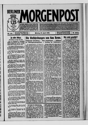 Berliner Morgenpost on Apr 26, 1920