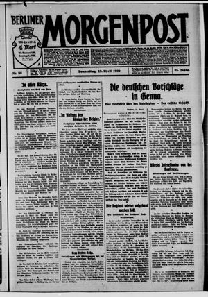 Berliner Morgenpost on Apr 13, 1922
