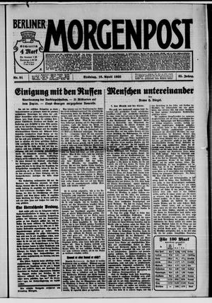 Berliner Morgenpost vom 16.04.1922