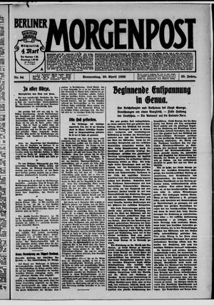 Berliner Morgenpost vom 20.04.1922