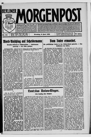Berliner Morgenpost on Jun 6, 1922