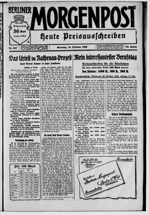 Berliner Morgenpost vom 15.10.1922