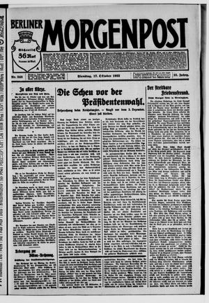 Berliner Morgenpost on Oct 17, 1922