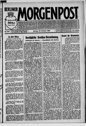 Berliner Morgenpost on Oct 27, 1922