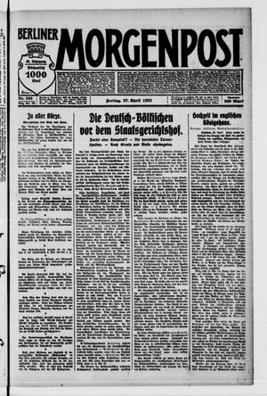 Berliner Morgenpost vom 27.04.1923