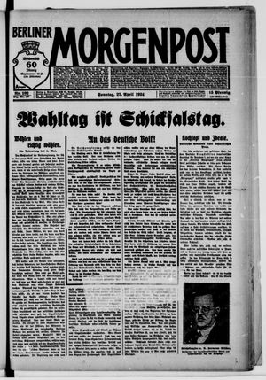 Berliner Morgenpost vom 27.04.1924
