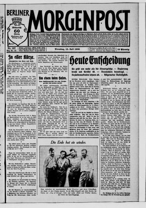 Berliner Morgenpost vom 15.07.1930