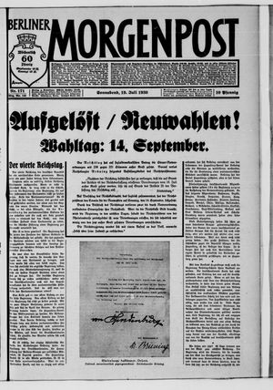 Berliner Morgenpost vom 19.07.1930