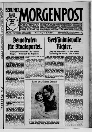 Berliner Morgenpost vom 31.07.1930