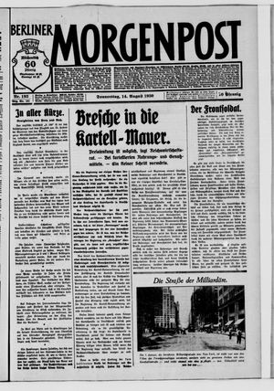 Berliner Morgenpost vom 14.08.1930