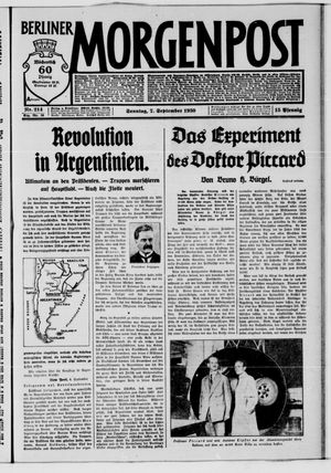 Berliner Morgenpost vom 07.09.1930