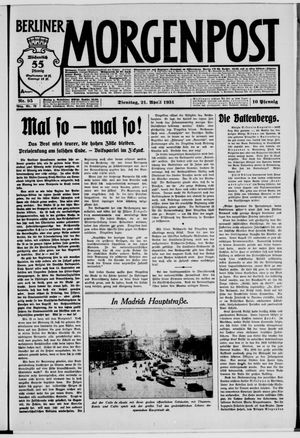 Berliner Morgenpost on Apr 21, 1931