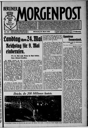 Berliner Morgenpost vom 27.04.1932