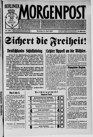 Berliner Morgenpost vom 31.07.1932