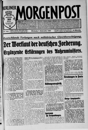 Berliner Morgenpost vom 07.09.1932