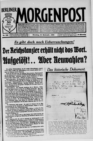 Berliner Morgenpost vom 13.09.1932