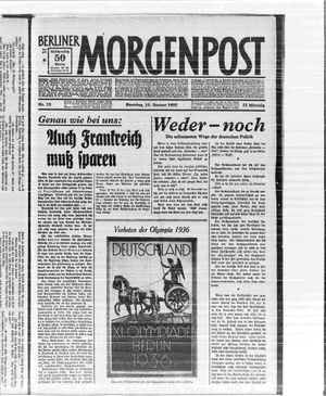 Berliner Morgenpost on Jan 15, 1933
