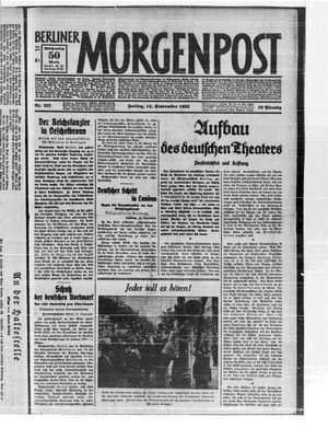 Berliner Morgenpost vom 15.09.1933