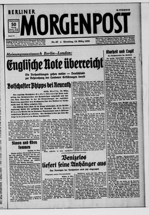 Berliner Morgenpost on Mar 19, 1935