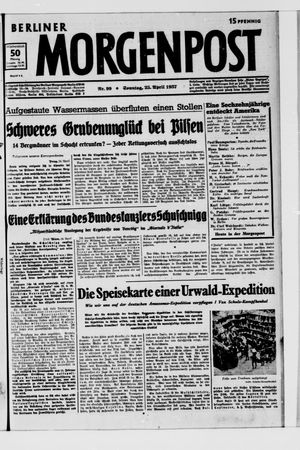 Berliner Morgenpost vom 25.04.1937