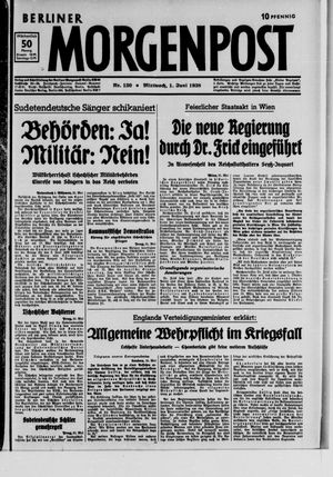 Berliner Morgenpost on Jun 1, 1938
