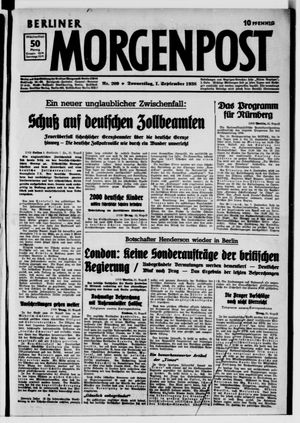 Berliner Morgenpost on Sep 1, 1938