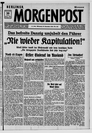 Berliner Morgenpost vom 20.09.1939