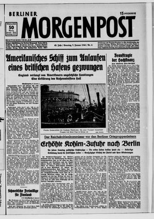 Berliner Morgenpost vom 07.01.1940