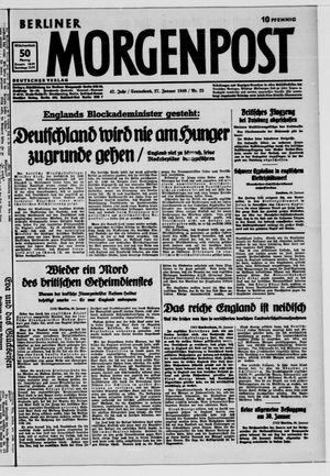 Berliner Morgenpost vom 27.01.1940