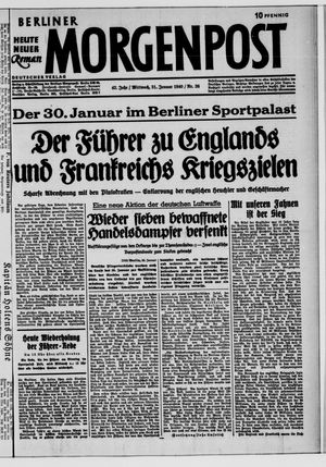 Berliner Morgenpost vom 31.01.1940