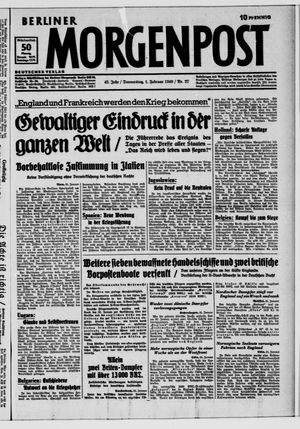 Berliner Morgenpost vom 01.02.1940