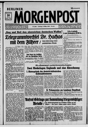 Berliner Morgenpost vom 15.03.1940