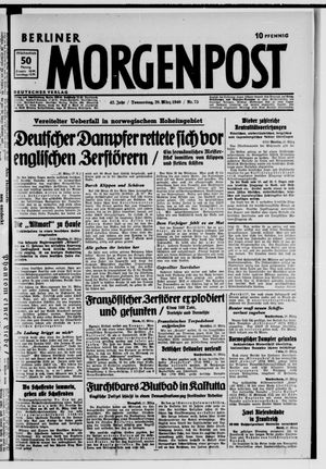 Berliner Morgenpost vom 28.03.1940