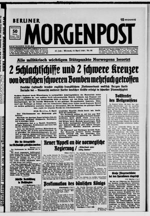 Berliner Morgenpost vom 10.04.1940
