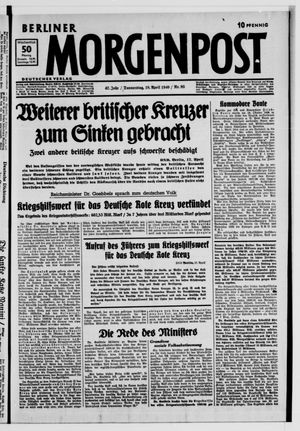 Berliner Morgenpost vom 18.04.1940
